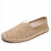 Women Large Size Solid Color Slip  on Espadrilles Fisherman Flat Shoes