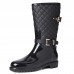 Women’s Comfortable Waterproof Slip  On Mid  Calf Flat Non  Slip Rain Boots