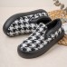 Women Brief Houndstooth Elastic Band Warm Lining Walking Shoes