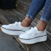 Plus Size Women Casual Lace  up Breathable Comfy Chunky Sneakers