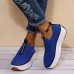 Plus Size Women Casual Elastic Slip  on Comfy Breathable Platform Sneakers