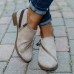 Women Large Size Zippers Decoration Buckle Solid Color Casual Ankle Boots