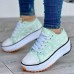 Large Size Women Embroidered Casual Comfy Platform Canvas Shoes