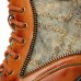 SOCOFY Women Genuine Leather Retro Splicing Hand Stitching Ankle Cowboy Boots