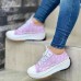 Large Size Women Embroidered Casual Comfy Platform Canvas Shoes