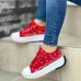 Large Size Women Embroidered Casual Comfy Platform Canvas Shoes