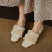 Women Square Toe Fashion Rhinestone Casual Plush Warm Chunky Heels Pumps