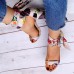Women Opened Toe Lace Up Chunky Heels Shoes