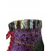 Socofy Genuine Leather Splicing Woolen Design Floral Colorblock Side  zip Comfy Chunky Heel Short Boots