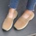 Women Large Size Casual Faux Suede Slip On Chunky Sneakers