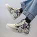 Plus Size Women Cute Panda Print Comfy Skateboard Boots