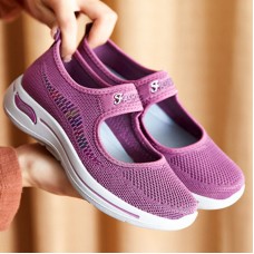 Women Breathable Comfy Mesh Hook Loop Casual Walking Shoes