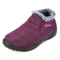 Women’s Winter Warm Snow Boots Flat Non  Slip Ankle Boots Slip  On Casual Boots