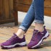 Women Breathable Mesh Slip Resistant Lace Up Hiking Sneakers