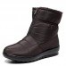 Women Large Size Warm Lined Front Zipper Casual Ankle Snow Boots