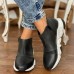 Women Leopard Pattern Side  zip Thick  sole Ankle Boots Sneakers