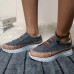 Plus Size Women Retro Casual Elastic Slip  on Comfy Breathable Platform Sneakers