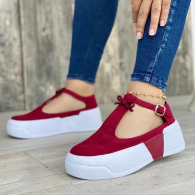 Large Size Women Casual Fashion Hasp Comfy Platform Sneakers