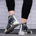 Plus Size Women Panda Graffiti Comfy Skateboard Canvas Boots